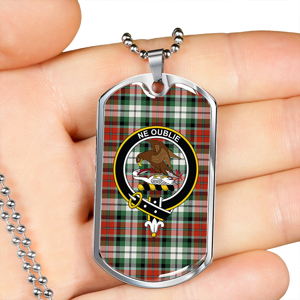 Graham Red Dress Ancient Clan Badge Classic Tartan Dog Tag Necklace