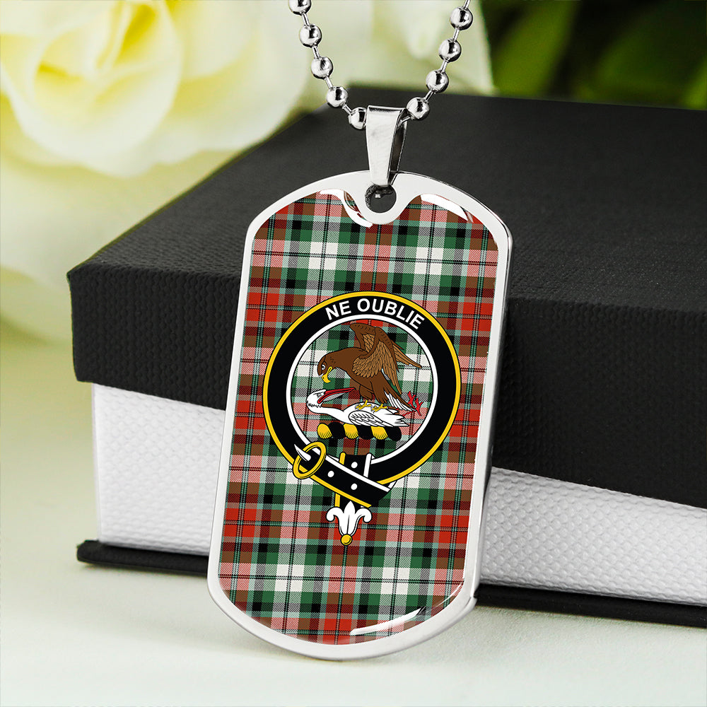 Graham Red Dress Ancient Clan Badge Classic Tartan Dog Tag Necklace