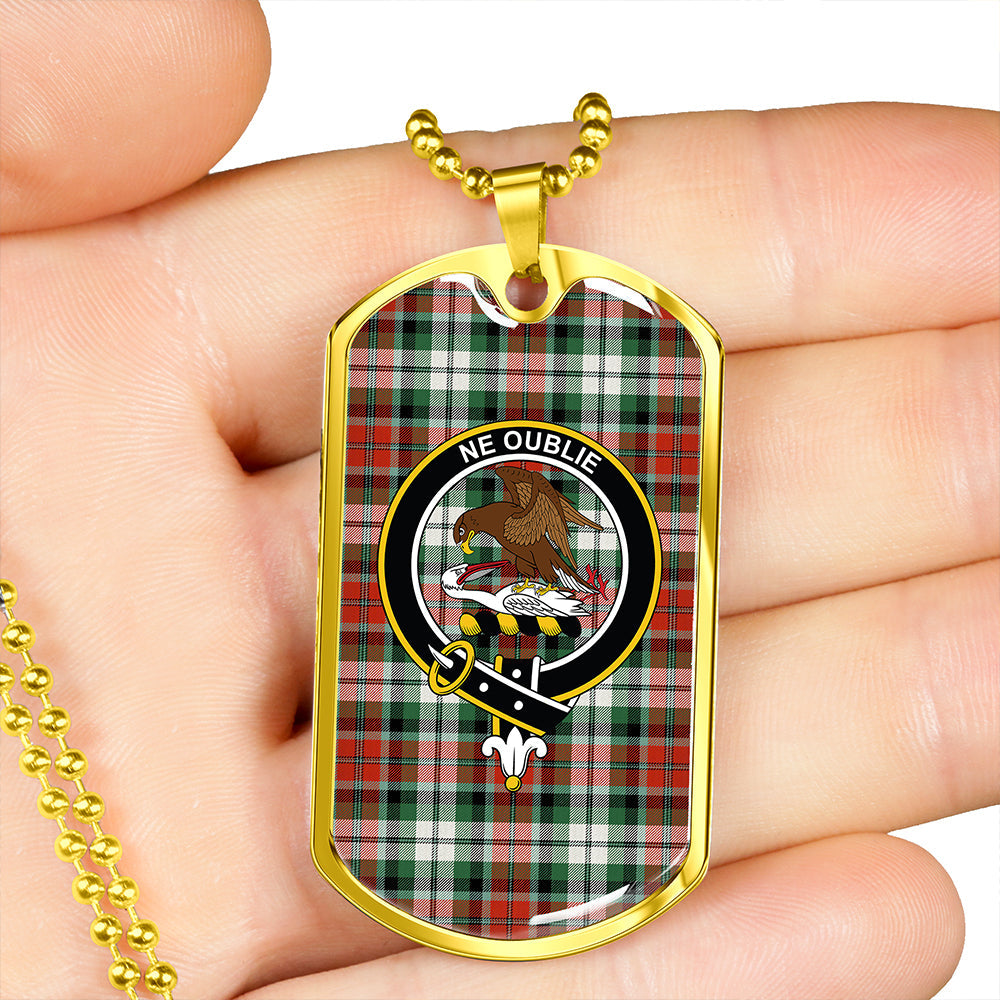 Graham Red Dress Ancient Clan Badge Classic Tartan Dog Tag Necklace
