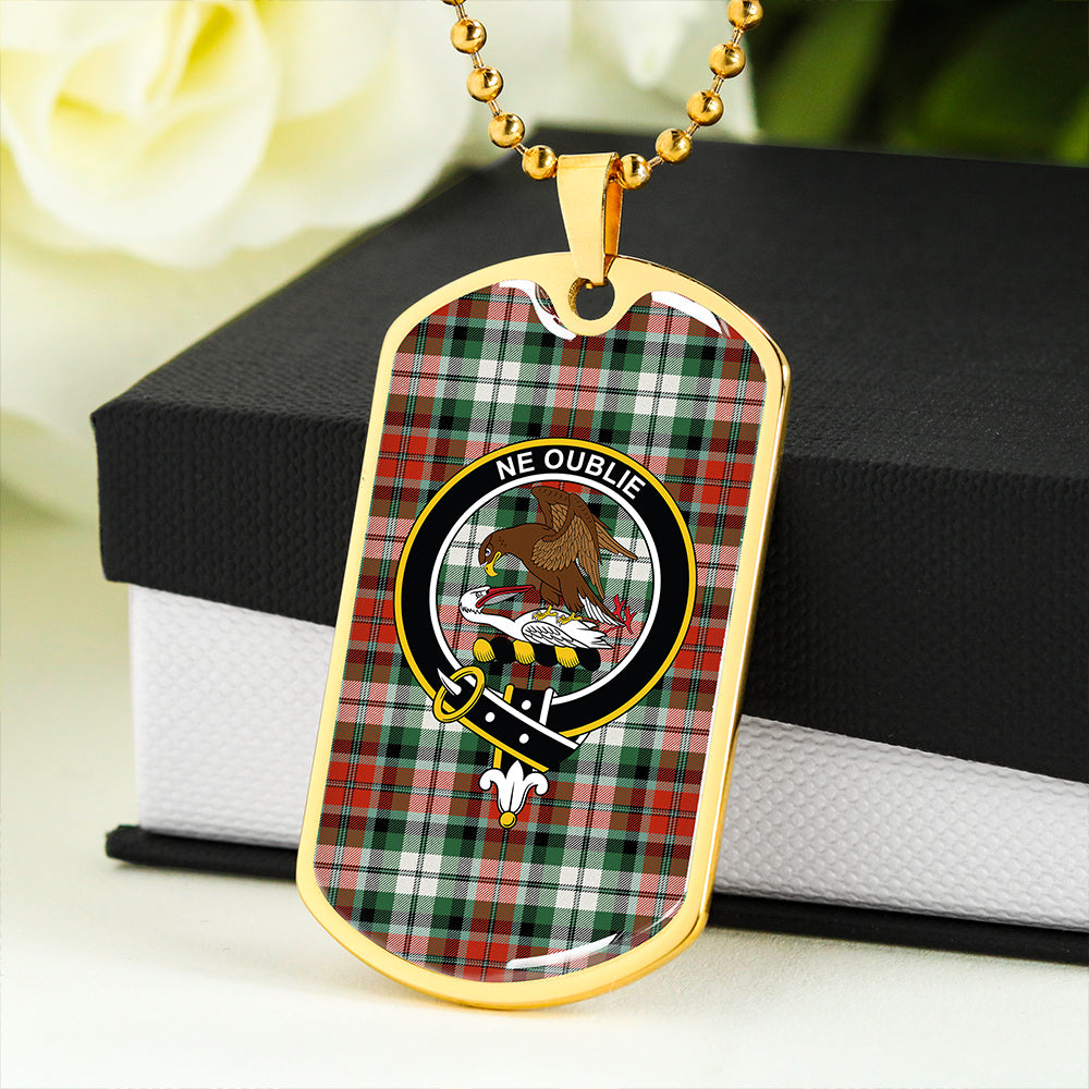 Graham Red Dress Ancient Clan Badge Classic Tartan Dog Tag Necklace