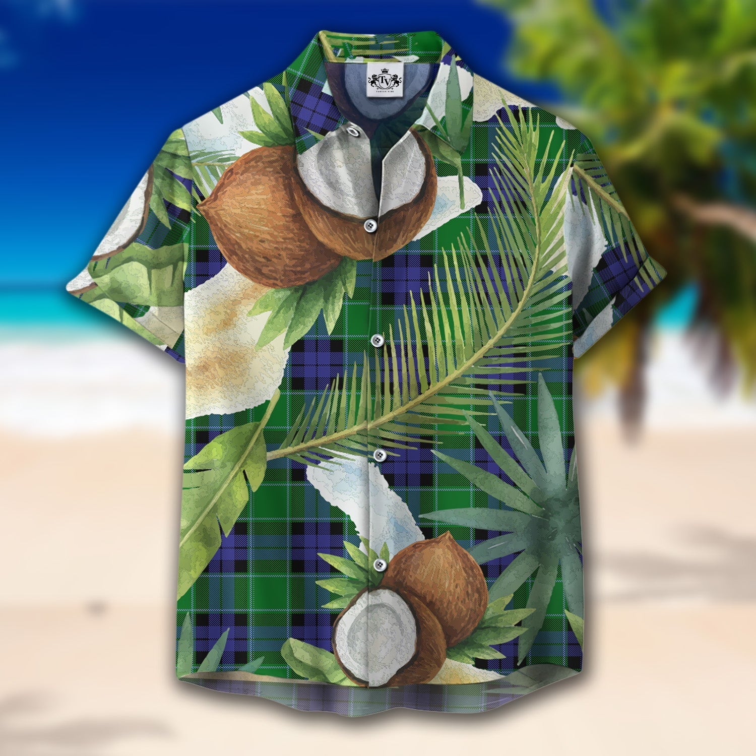 Scottish Tartan Graham of Menteith Modern Clan Hawaiian Shirt Hibiscus - Tropical Garden Style