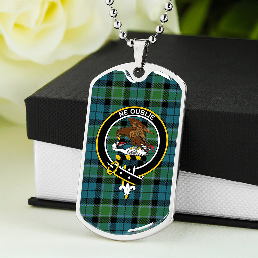 Graham of Menteith Ancient Clan Badge Classic Tartan Dog Tag Necklace