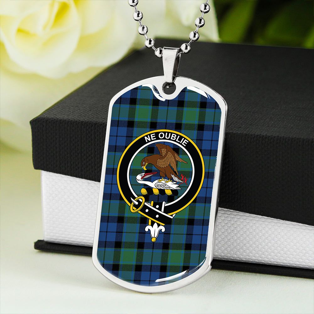 Graham of Menteith Modern Clan Badge Classic Tartan Dog Tag Necklace