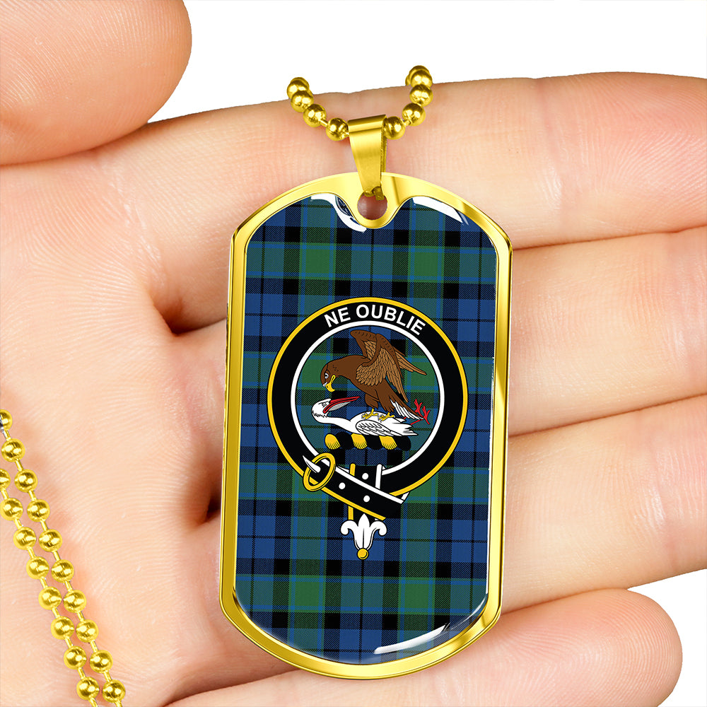 Graham of Menteith Modern Clan Badge Classic Tartan Dog Tag Necklace
