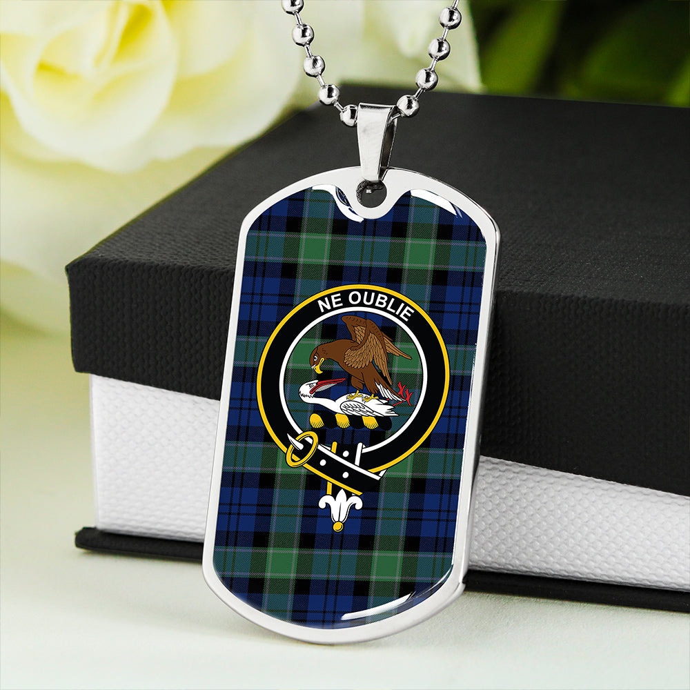 Graham of Menteith Plaid Modern Clan Badge Classic Tartan Dog Tag Necklace