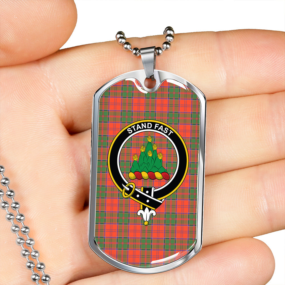 Grant Ancient Clan Badge Classic Tartan Dog Tag Necklace