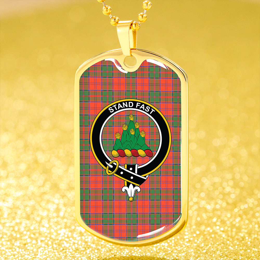 Grant Ancient Clan Badge Classic Tartan Dog Tag Necklace