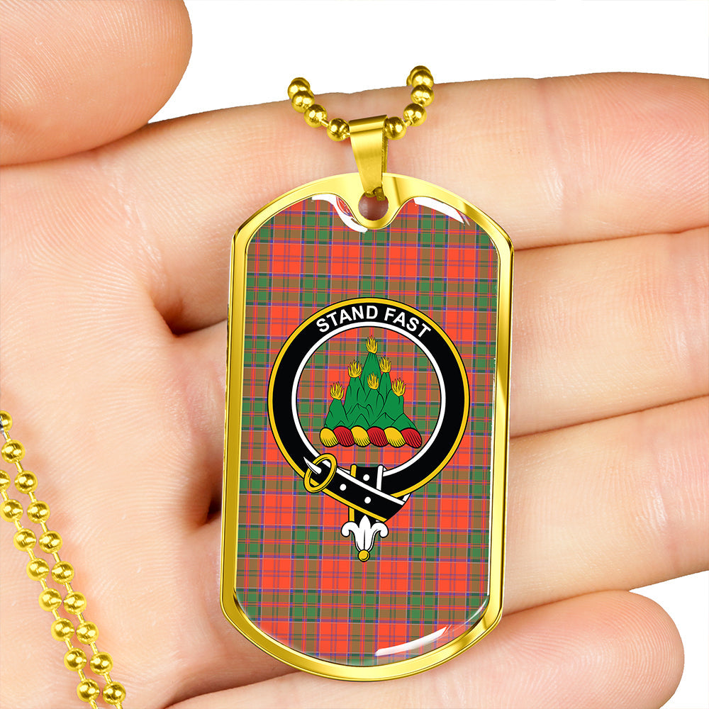 Grant Ancient Clan Badge Classic Tartan Dog Tag Necklace
