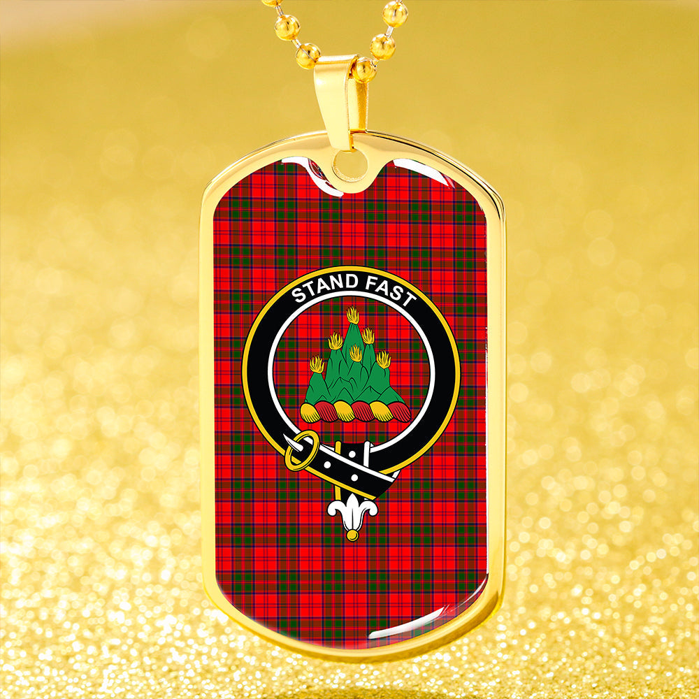 Grant Modern Clan Badge Classic Tartan Dog Tag Necklace