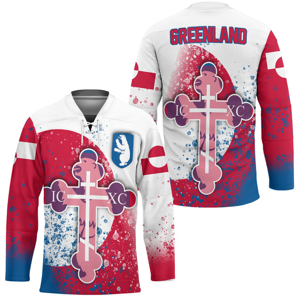 Greenland Hockey Jersey Flag & Coat Of Arms Orthodox Style