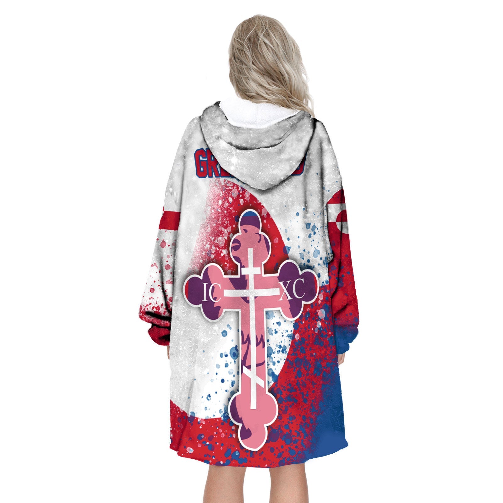 Greenland Snug Hoodie Flag & Coat Of Arms Orthodox Style