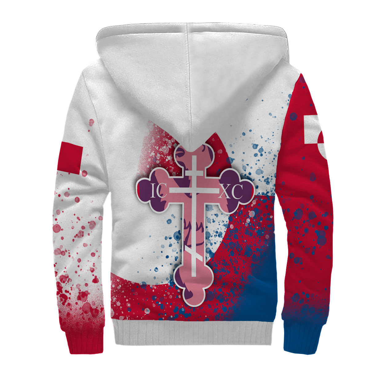 Greenland Sherpa Hoodie Flag & Coat Of Arms Orthodox Style