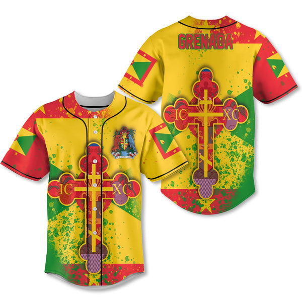 Grenada Baseball Jersey Flag & Coat Of Arms Orthodox Style