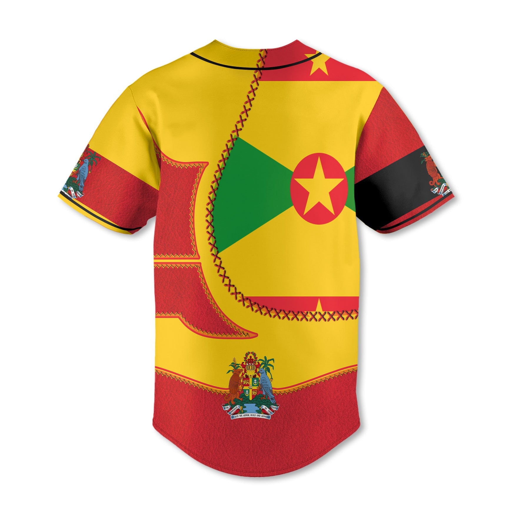 Grenada Baseball Jersey Flag & Coat Of Arms Leather Style