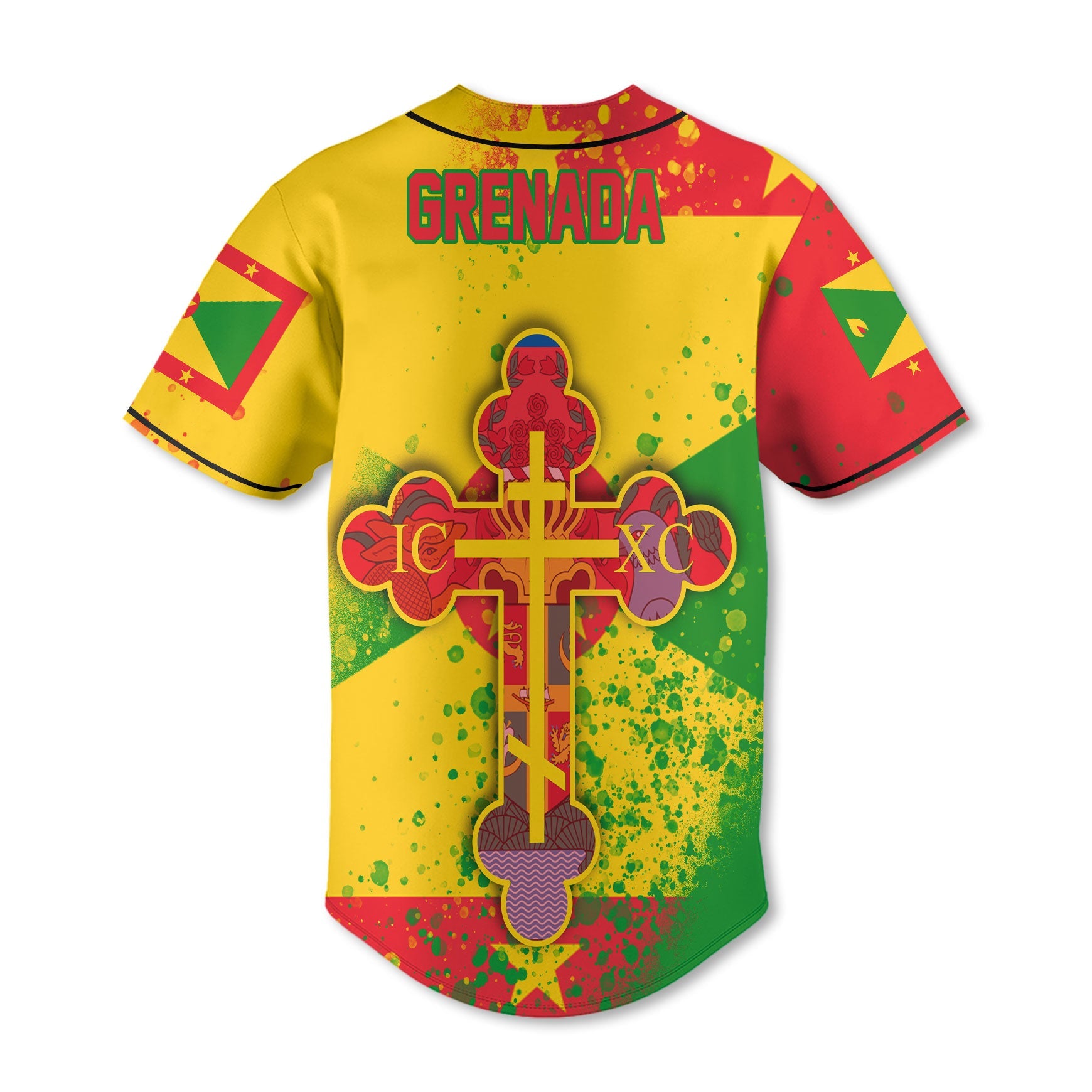 Grenada Baseball Jersey Flag & Coat Of Arms Orthodox Style