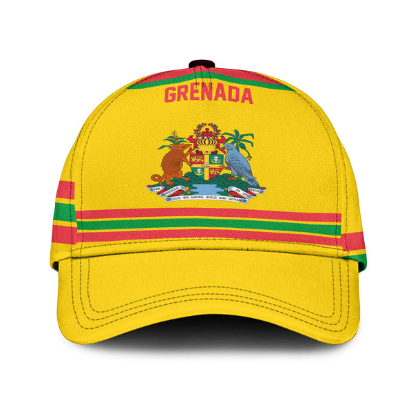 Grenada Classic Cap Flag & Coat Of Arms Hockey Style