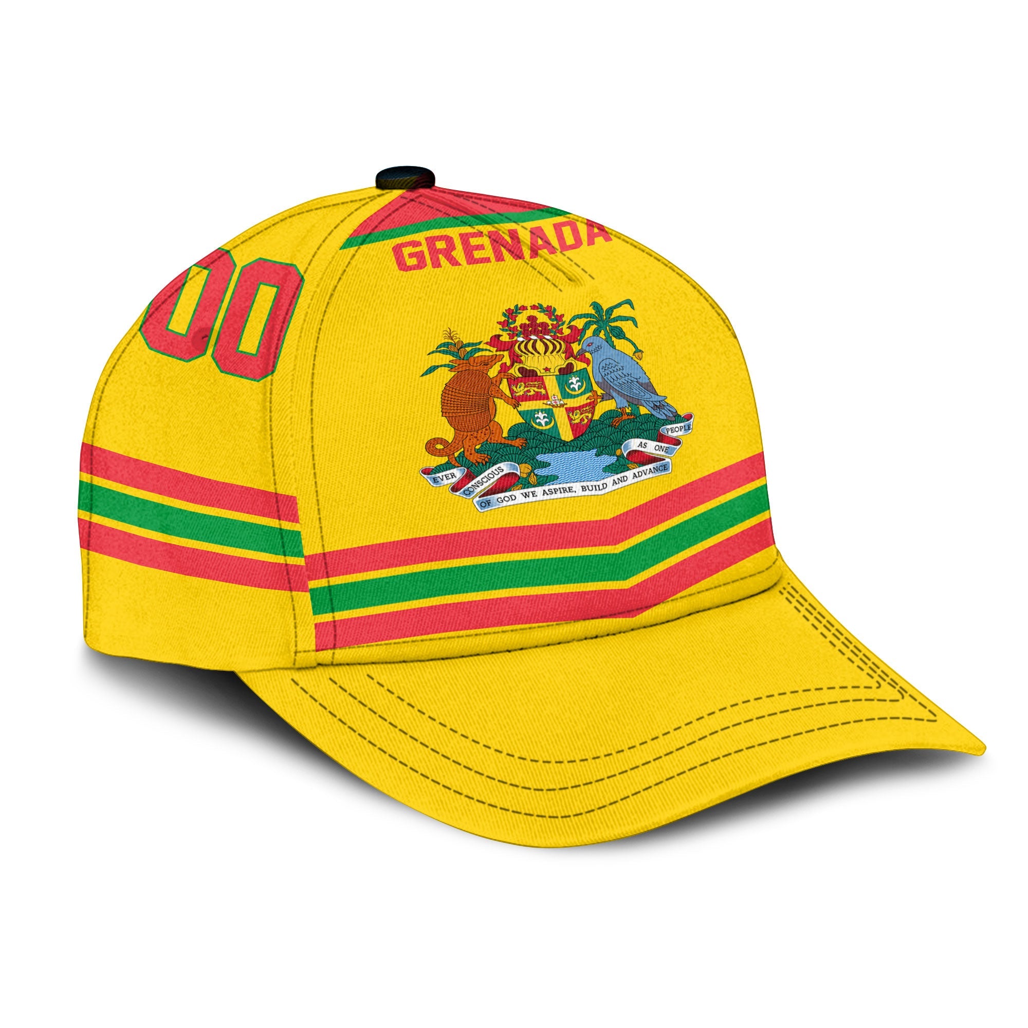 Grenada Classic Cap Flag & Coat Of Arms Hockey Style