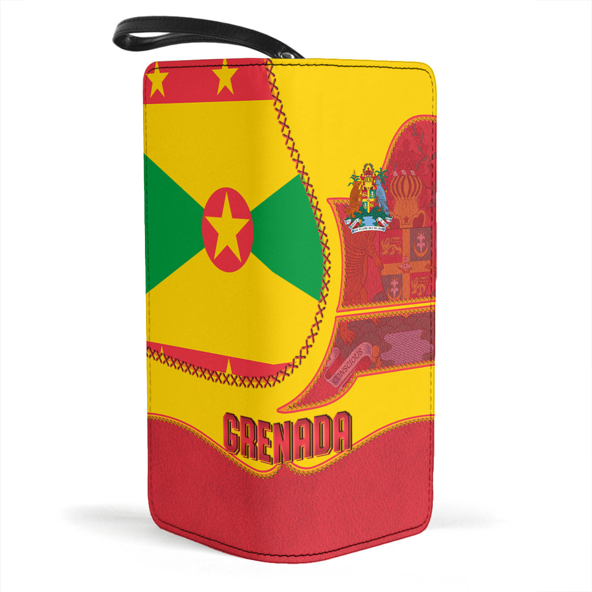 Grenada Clutch Purse Flag & Coat Of Arms Leather Style