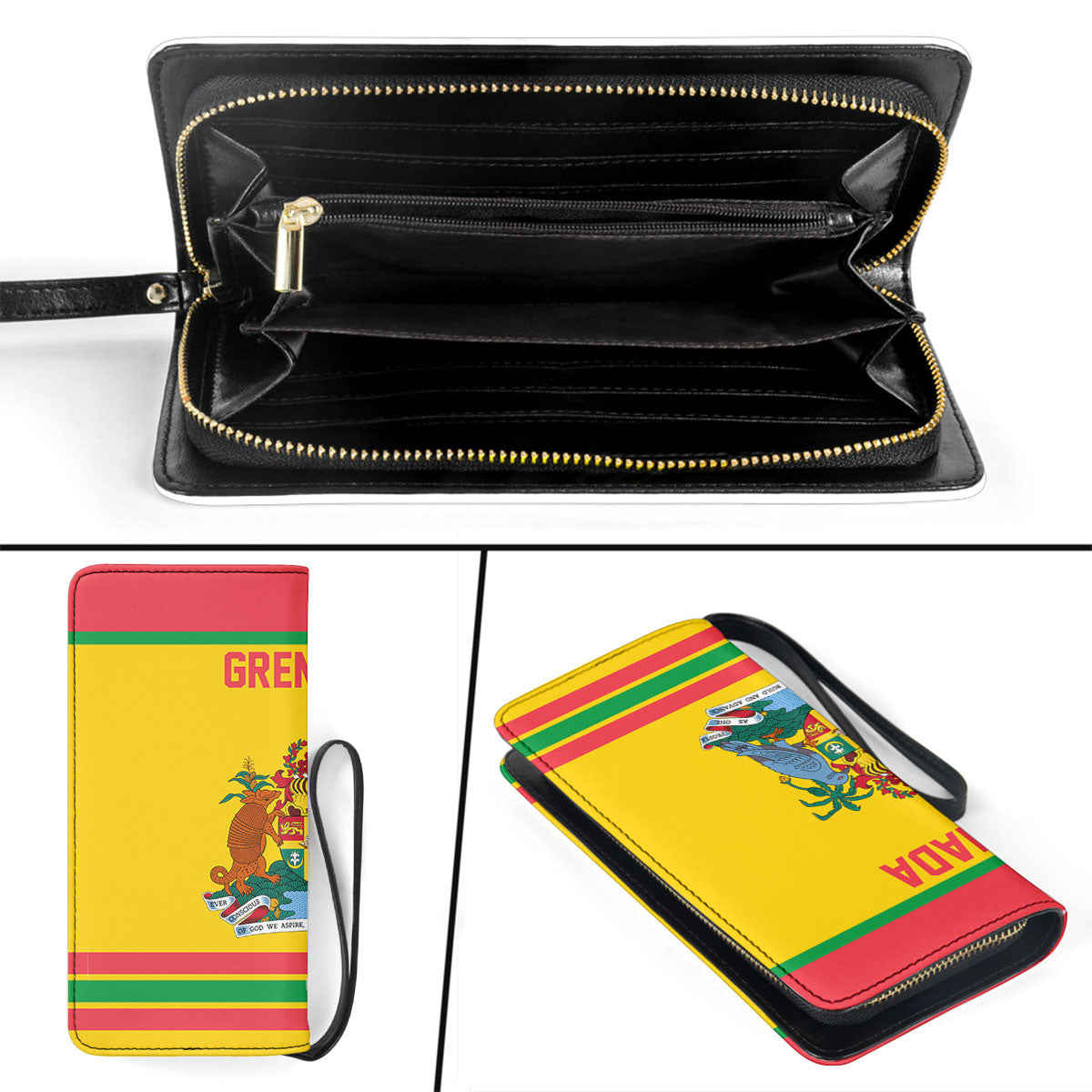 Grenada Clutch Purse Flag & Coat Of Arms Hockey Style