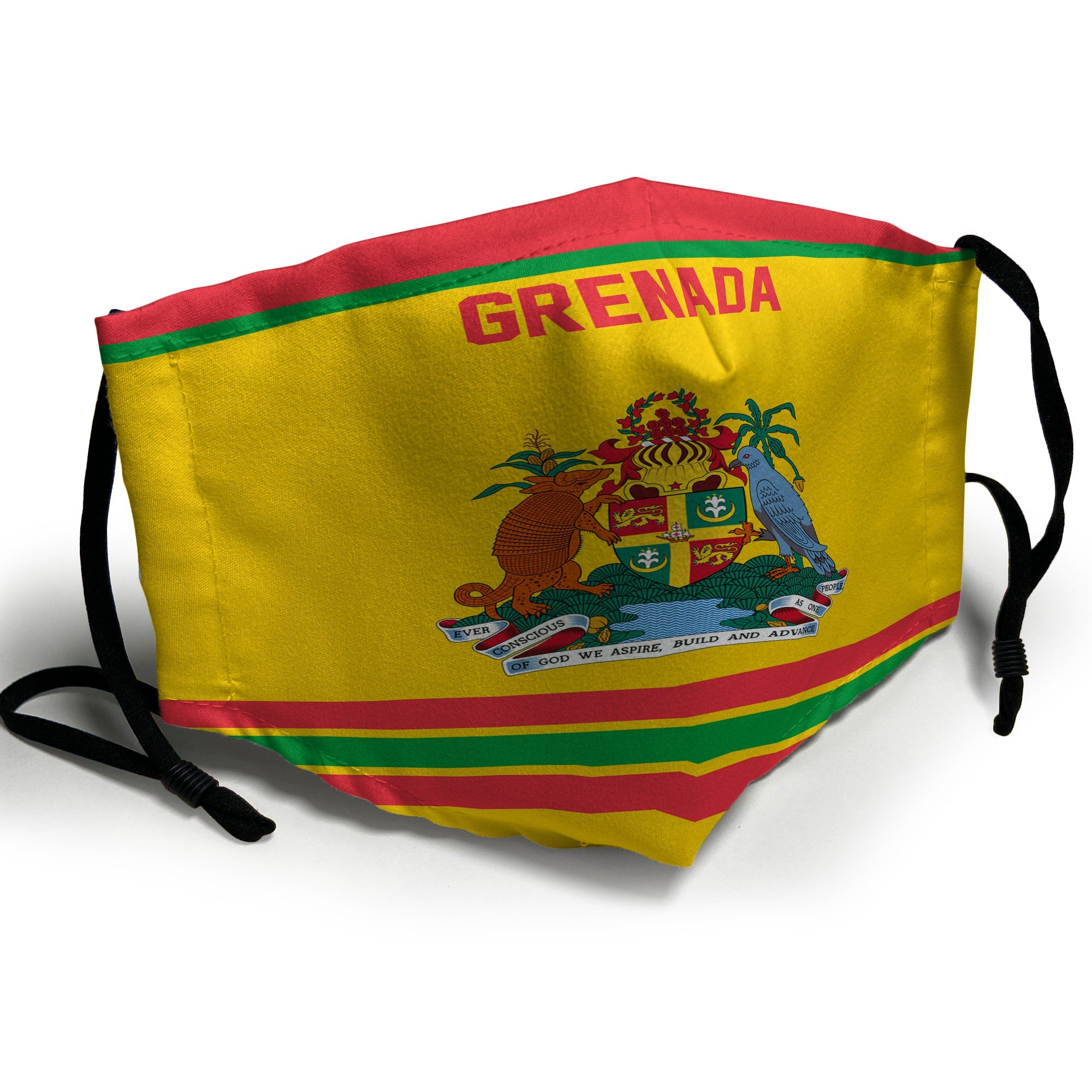 Grenada Face Mask Flag & Coat Of Arms Hockey Style