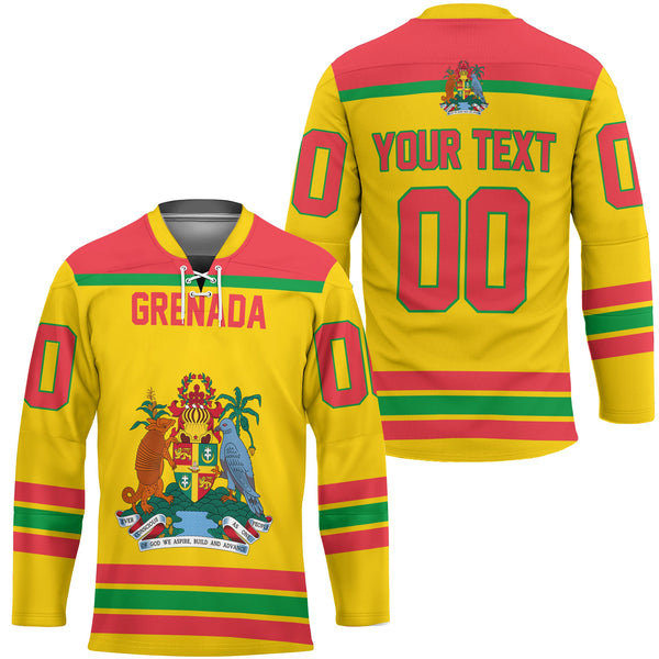 Grenada Hockey Jersey Flag & Coat Of Arms Hockey Style