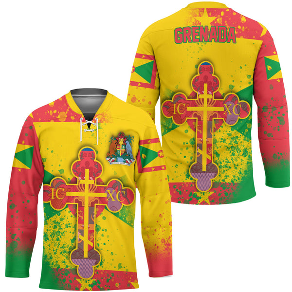 Grenada Hockey Jersey Flag & Coat Of Arms Orthodox Style