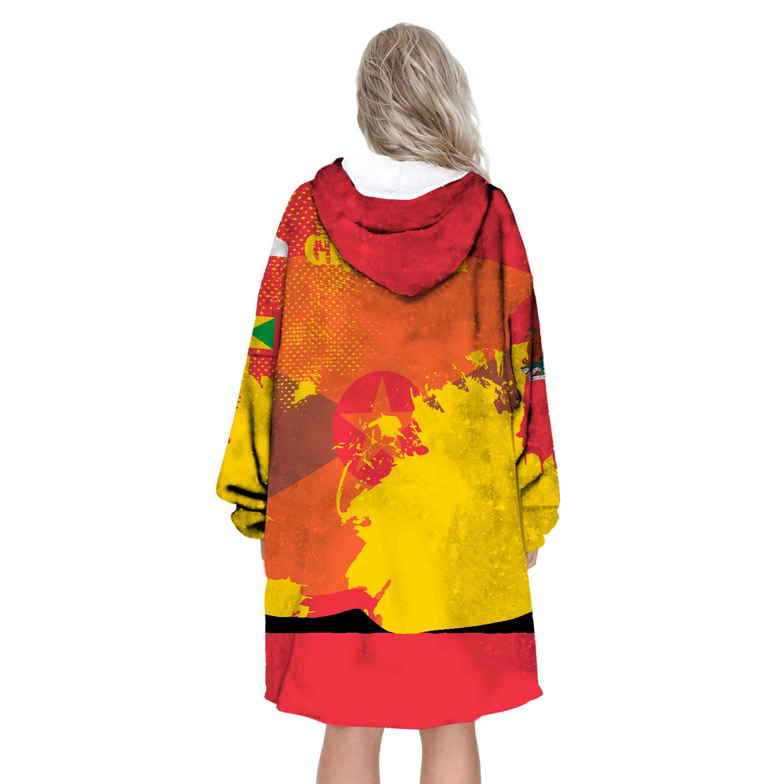 Grenada Snug Hoodie Flag & Coat Of Arms Paint Style