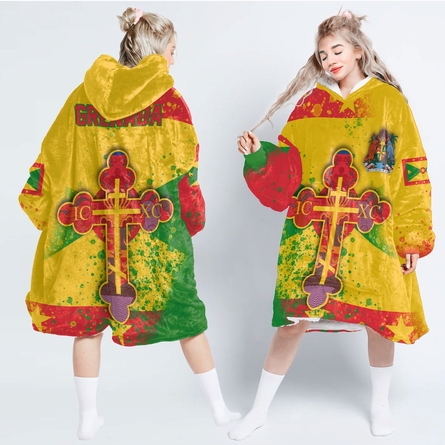 Grenada Snug Hoodie Flag & Coat Of Arms Orthodox Style