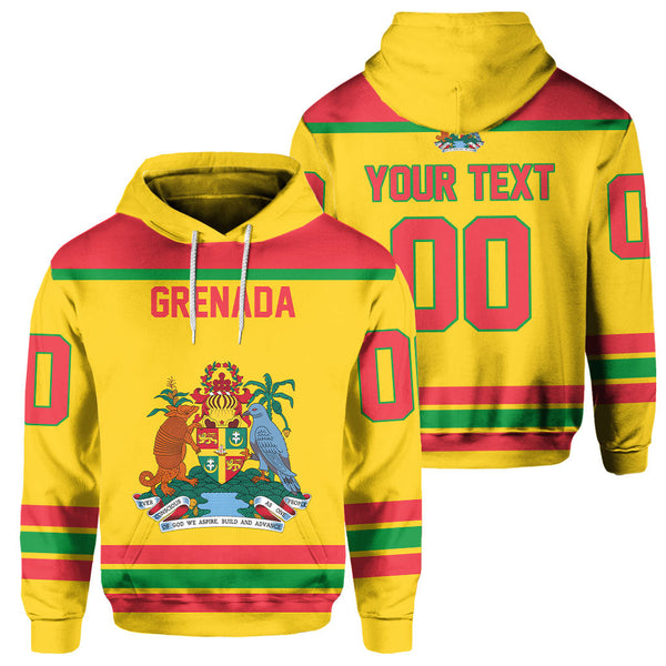 Grenada Hoodie Flag & Coat Of Arms Hockey Style