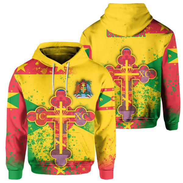 Grenada Hoodie Flag & Coat Of Arms Orthodox Style