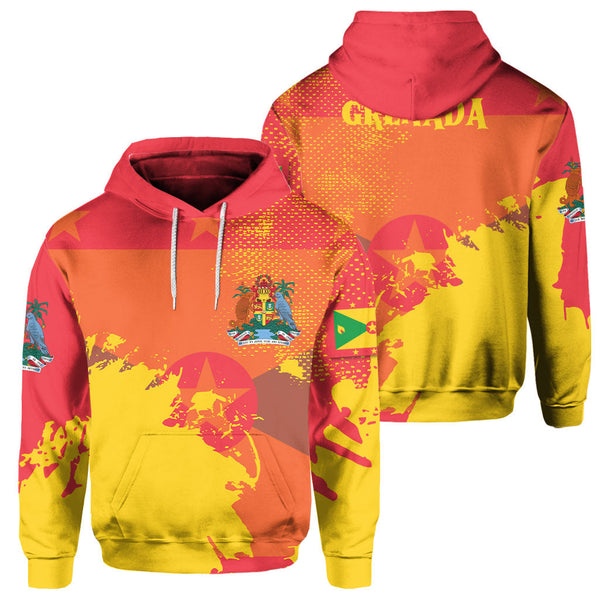 Grenada Hoodie Flag & Coat Of Arms Paint Style