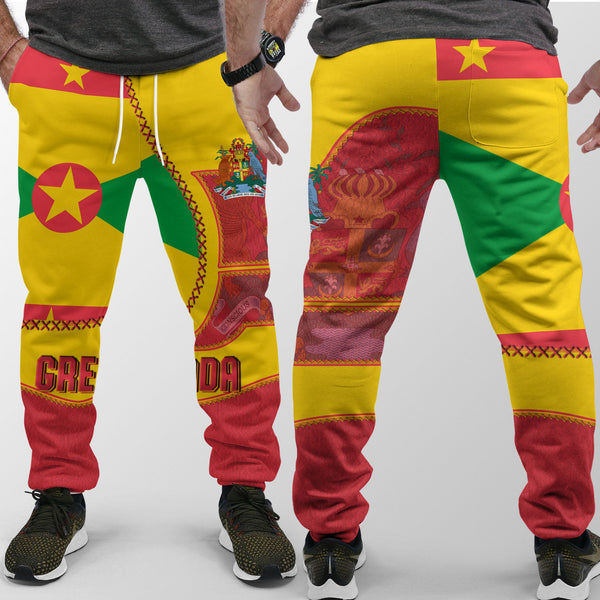 Grenada Jogger Pant Flag & Coat Of Arms Leather Style