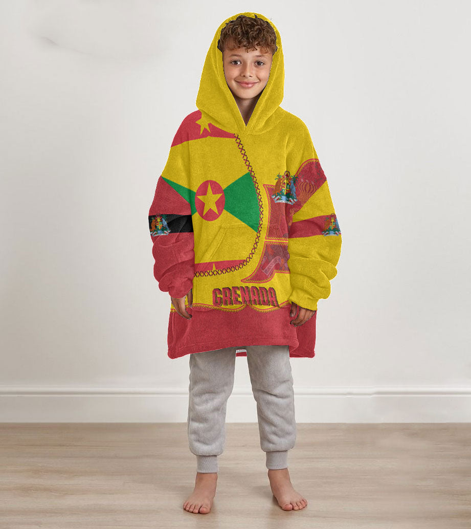 Grenada Kid Snug Hoodie Flag & Coat Of Arms Leather Style