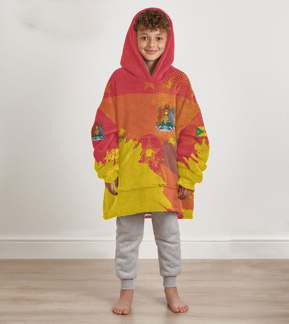 Grenada Kid Snug Hoodie Flag & Coat Of Arms Paint Style