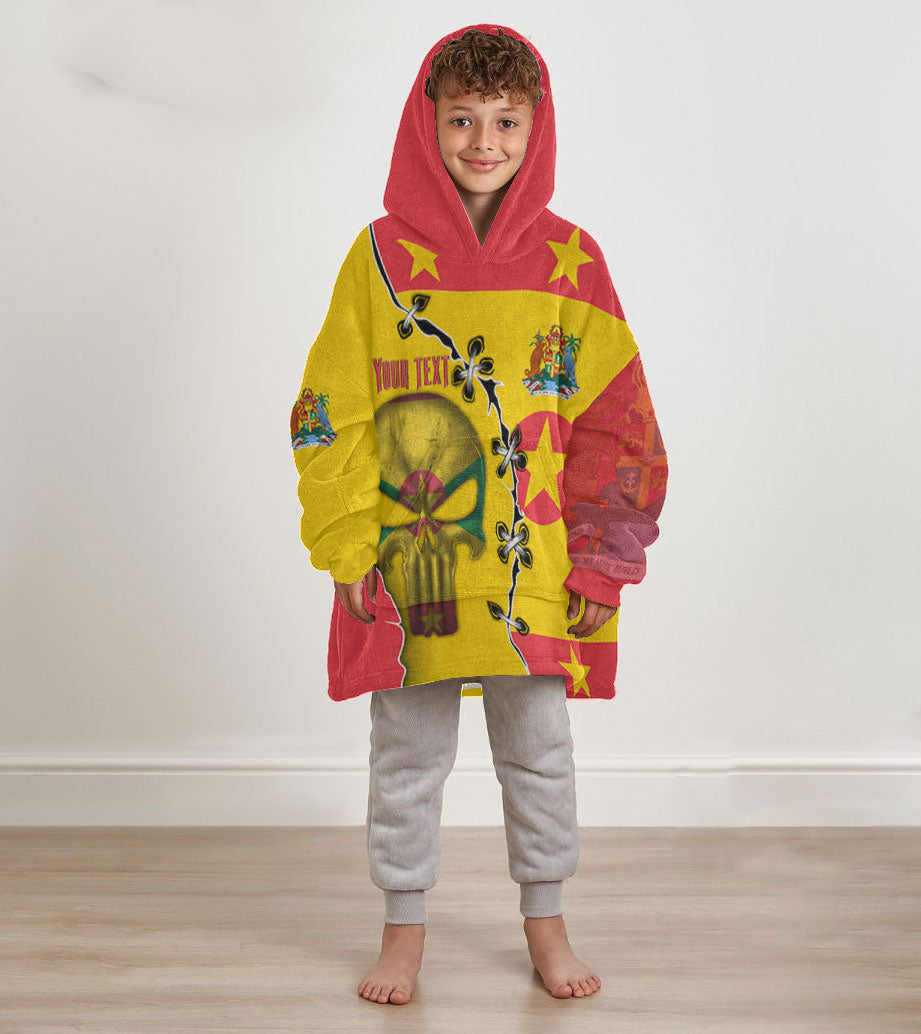 Grenada Kid Snug Hoodie Flag & Coat Of Arms Skull Style