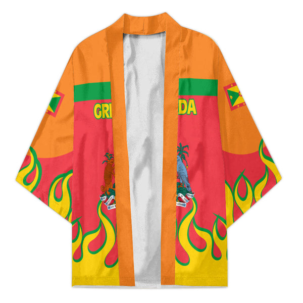 Grenada Kimono Flag & Coat Of Arms Fire Hockey Style