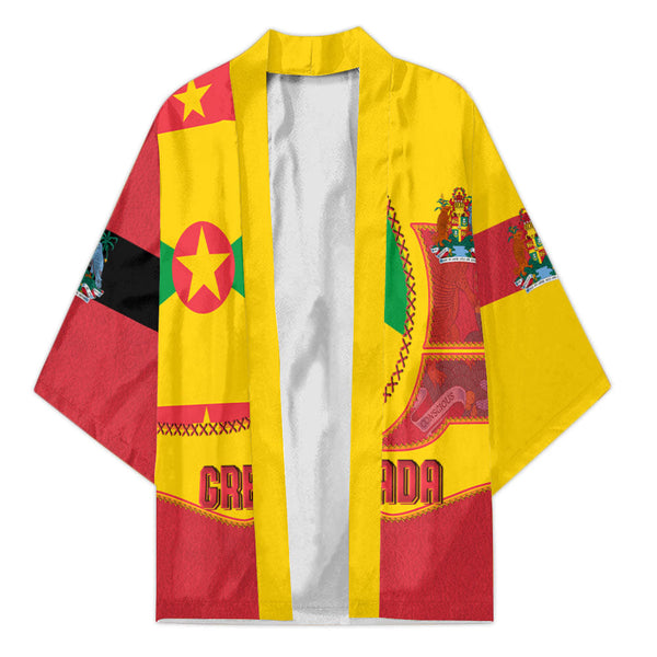 Grenada Kimono Flag & Coat Of Arms Leather Style