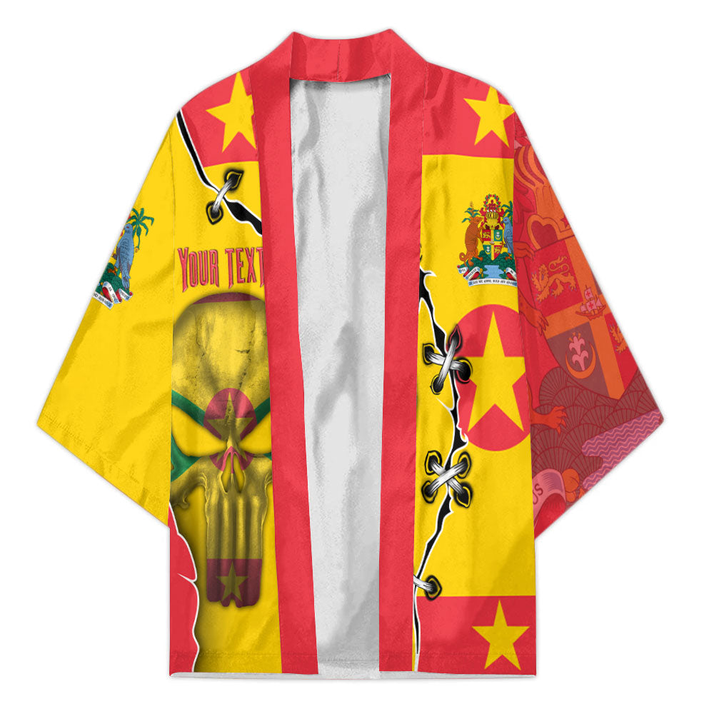 Grenada Kimono Flag & Coat Of Arms Skull Style