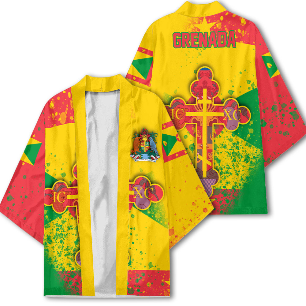 Grenada Kimono Flag & Coat Of Arms Orthodox Style