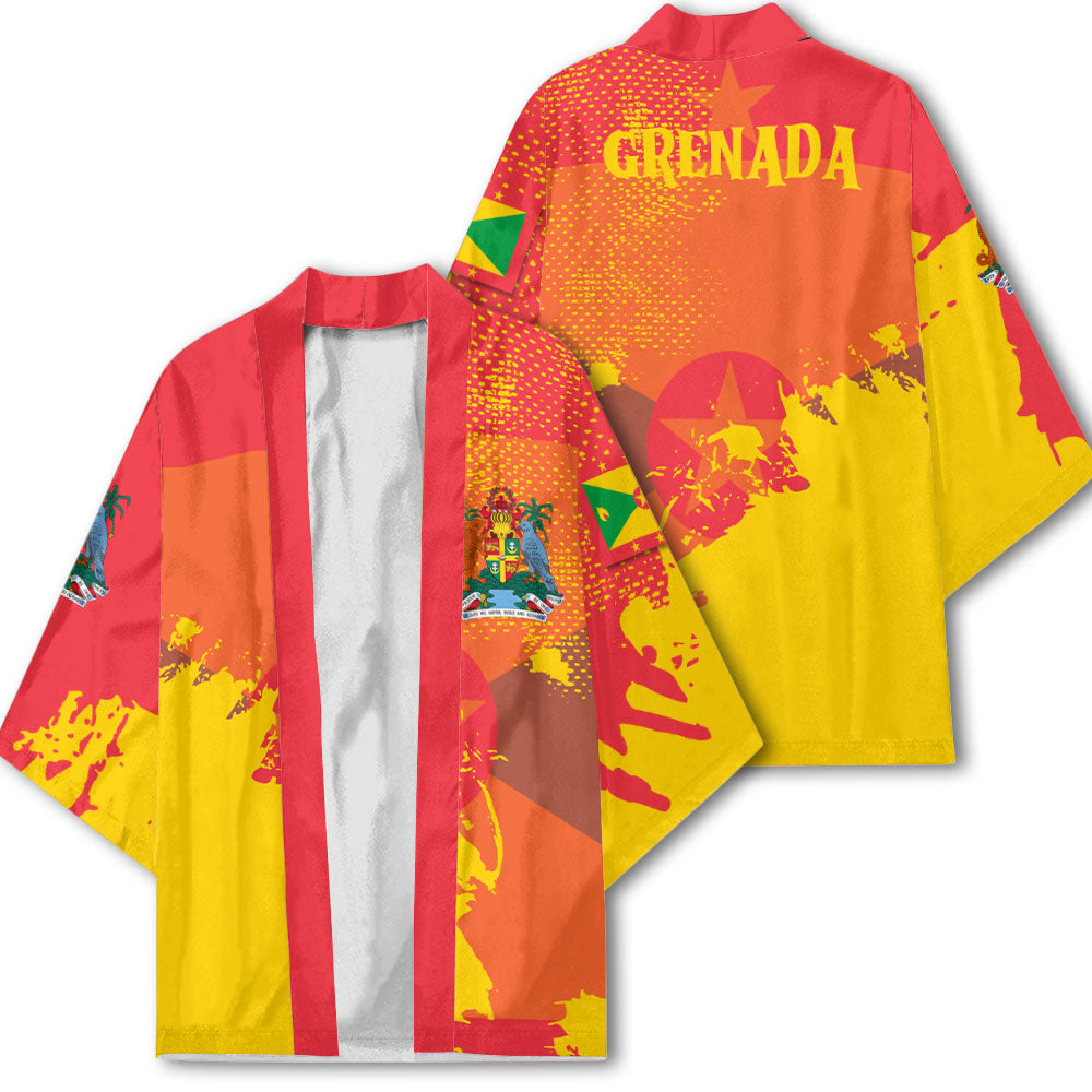 Grenada Kimono Flag & Coat Of Arms Paint Style