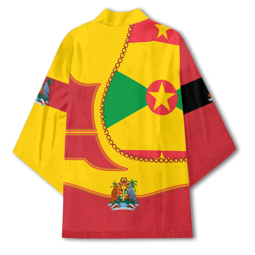 Grenada Kimono Flag & Coat Of Arms Leather Style