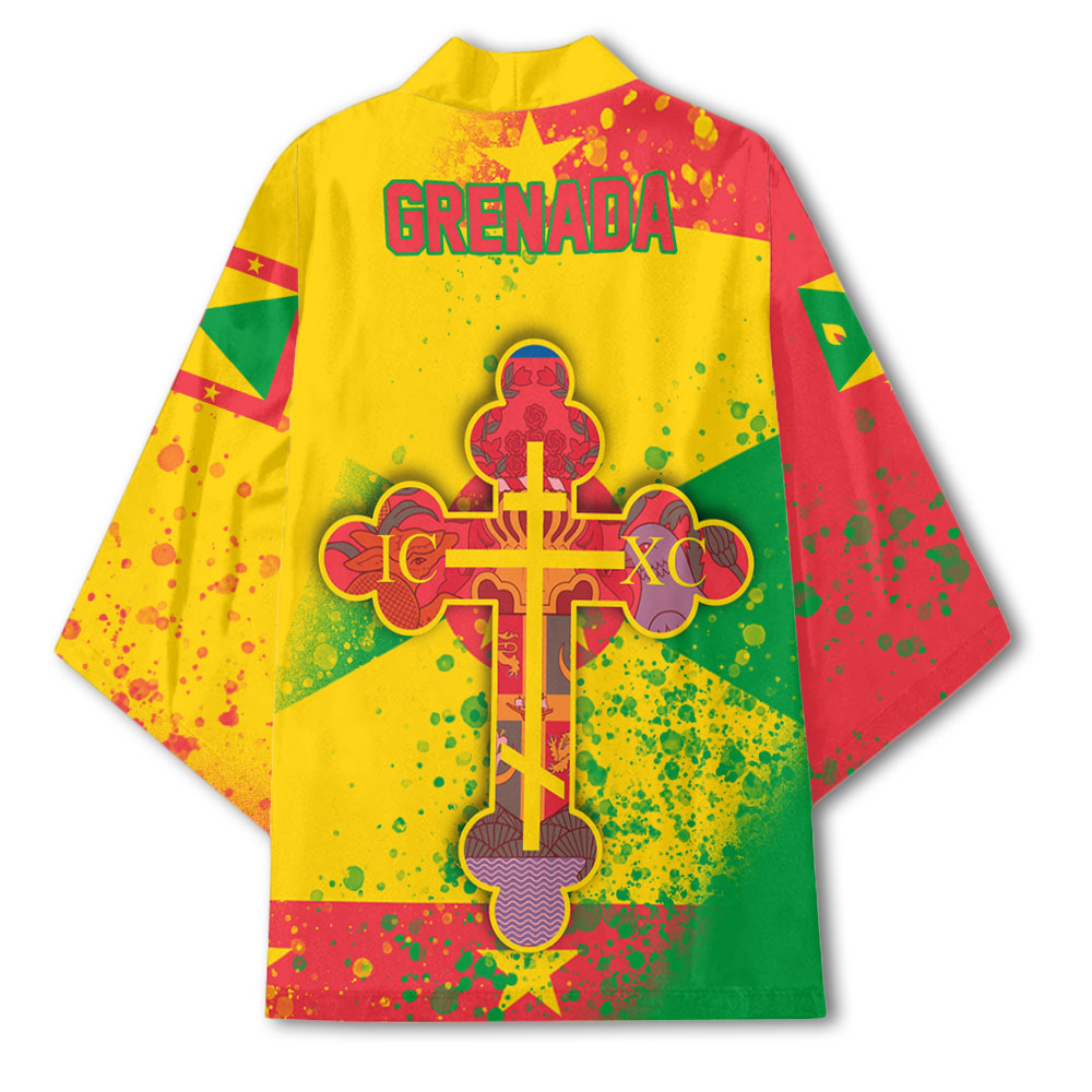 Grenada Kimono Flag & Coat Of Arms Orthodox Style