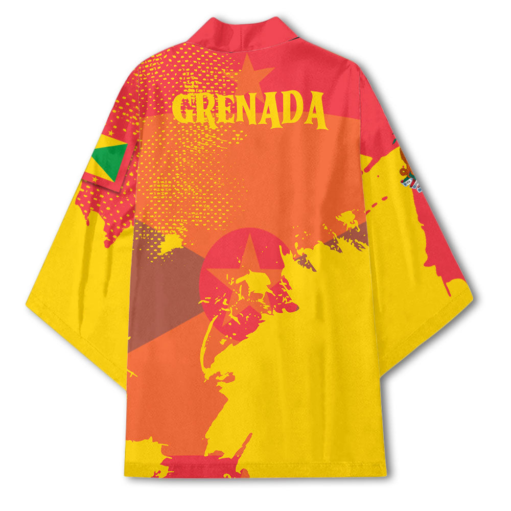 Grenada Kimono Flag & Coat Of Arms Paint Style