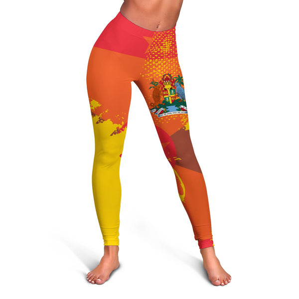 Grenada Leggings Flag & Coat Of Arms Paint Style