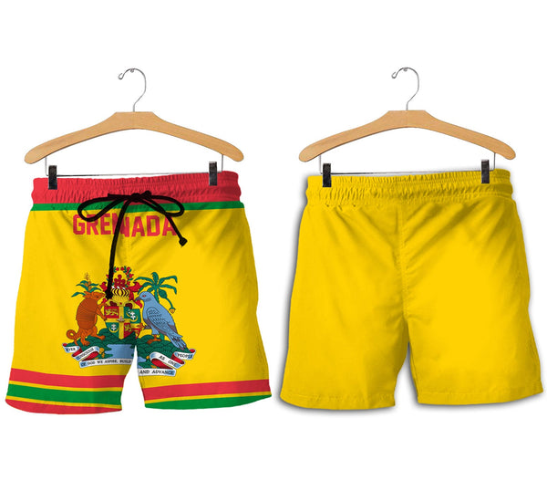 Grenada Men Short Flag & Coat Of Arms Hockey Style