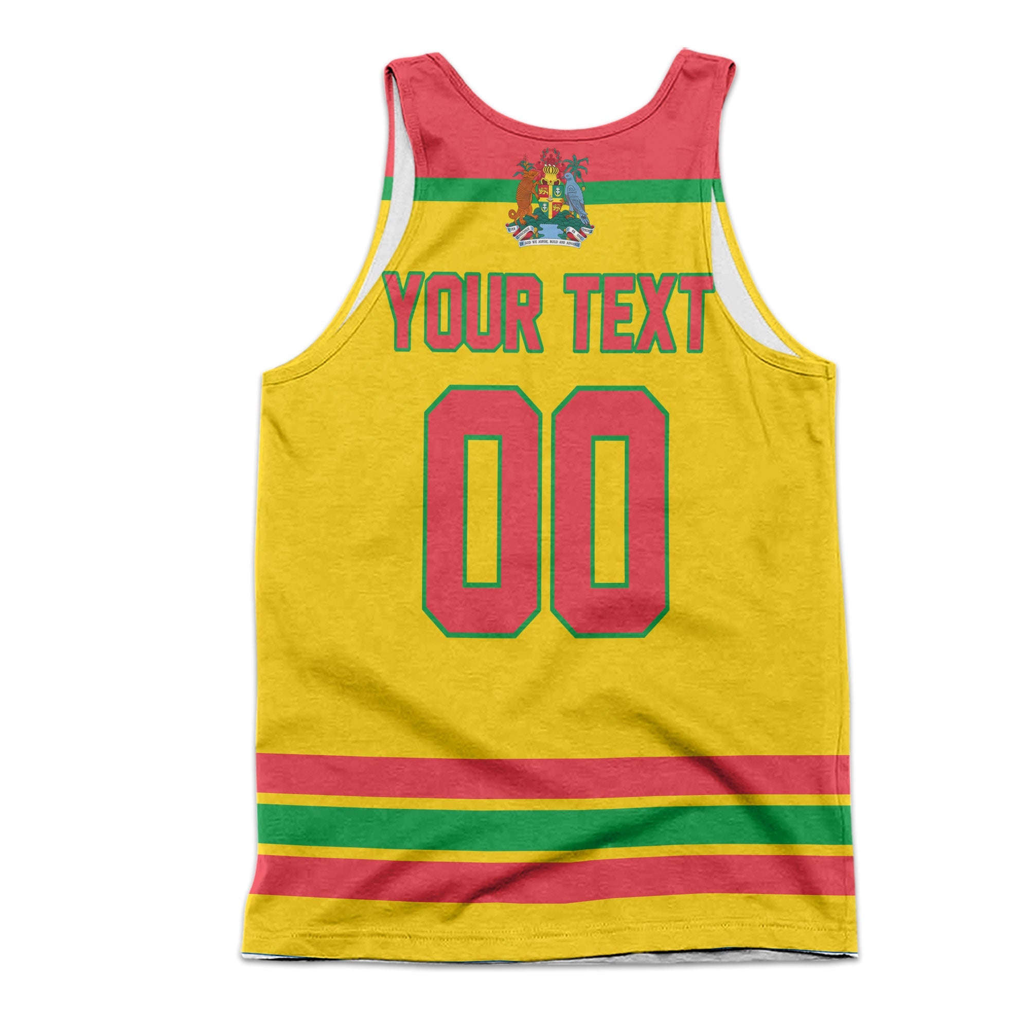 Grenada Men Tank Top Flag & Coat Of Arms Hockey Style