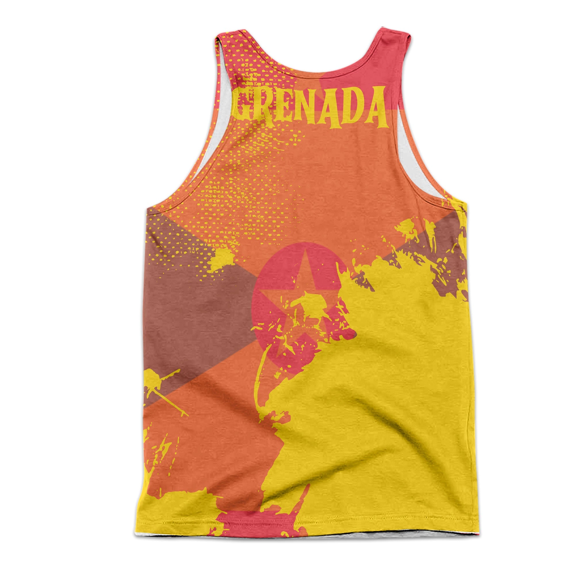 Grenada Men Tank Top Flag & Coat Of Arms Paint Style