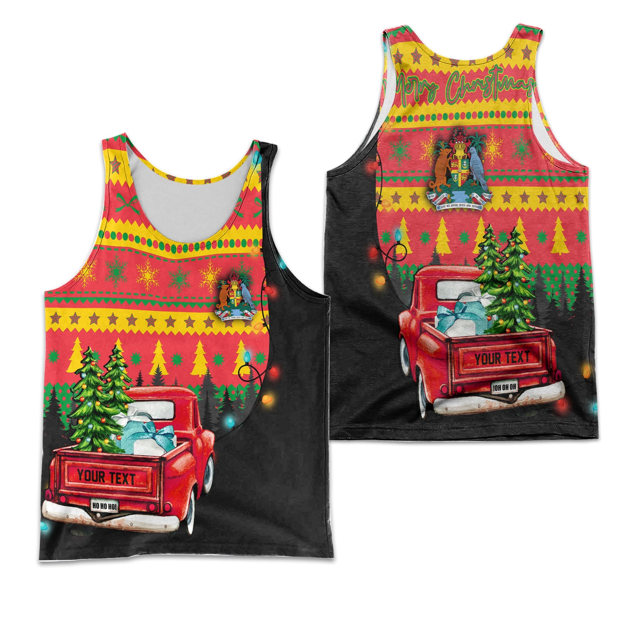 Grenada Men Tank Top Coat Of Arms Christmas Style