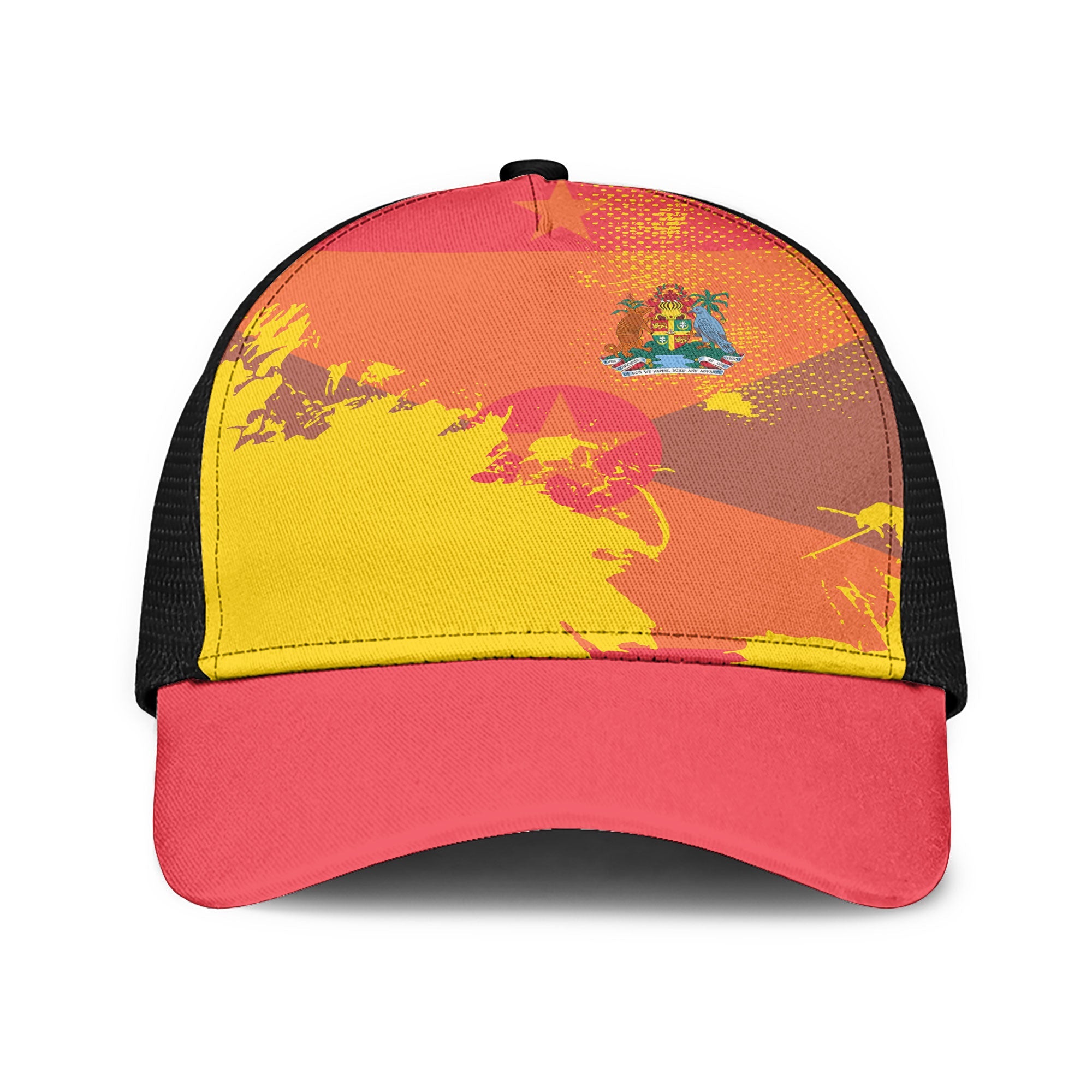 Grenada Mesh Back Cap Flag & Coat Of Arms Paint Style