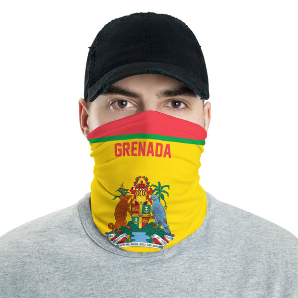 Grenada Neck Gaiter Flag & Coat Of Arms Hockey Style